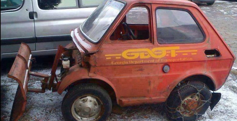 Fiat 500 Snow Plow Georgia DOT