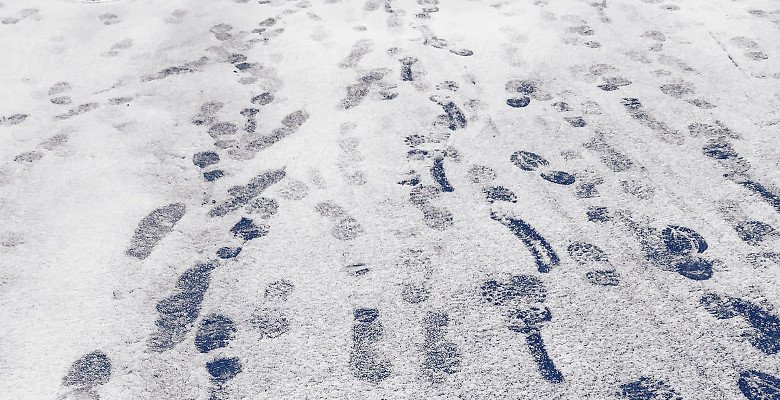 Use your feet to remove snow